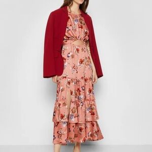 Cinq á Sept Indie Western Floral Folklore Maxi Teared Dress